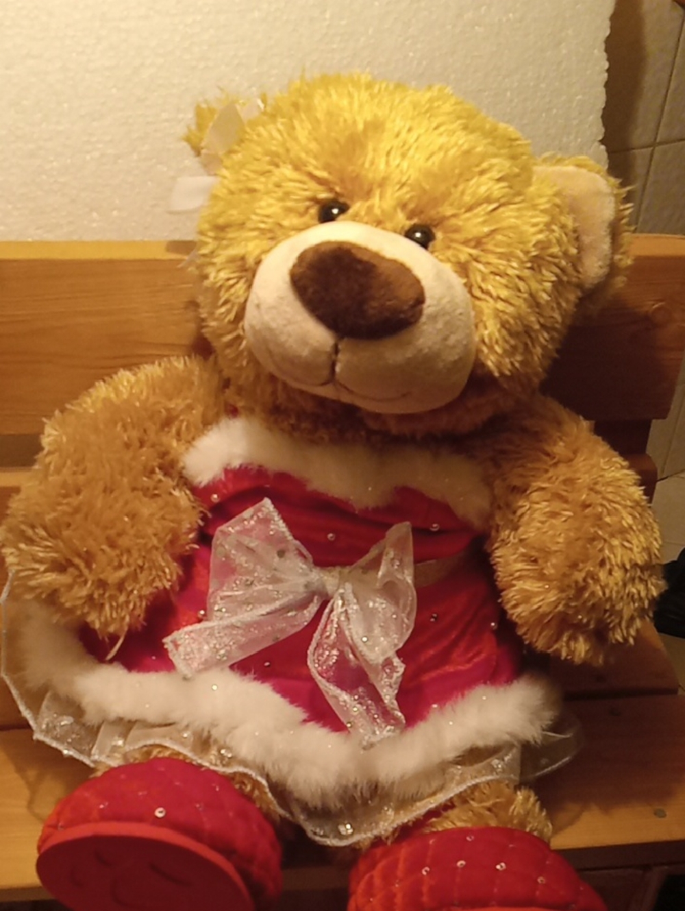 14" Build-A-Bear In Christmas Dress Only Dress New With Tags Shoes Like New